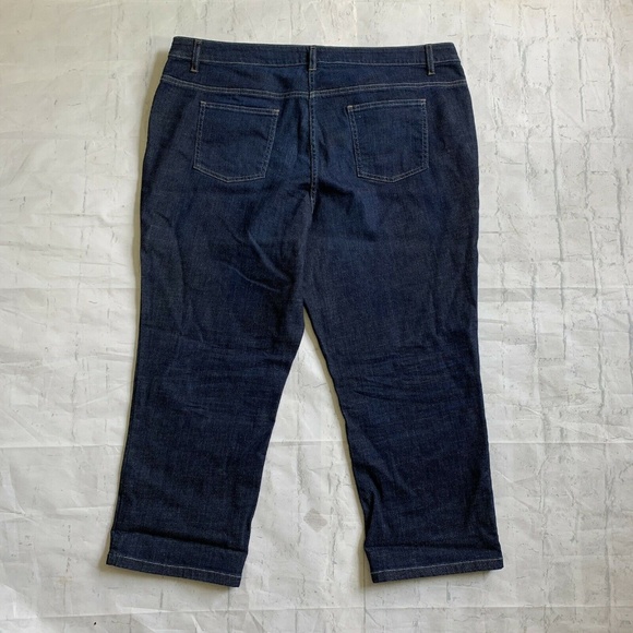 EILEEN FISHER Deep Indigo Stretch Crops Capris - Picture 6 of 7